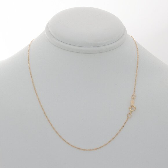 14k Yellow Gold Created Green Emerald & Diamond 4-leaf clover Pendant w Chain - Picture 6 of 7